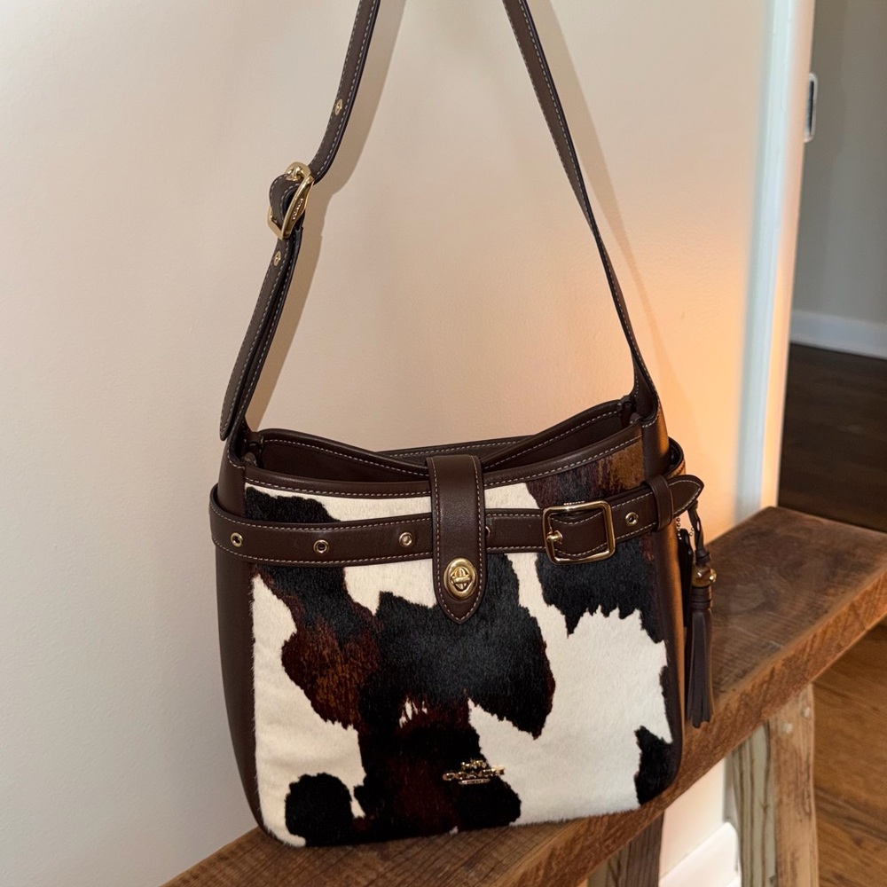 Coach Hadley Convertible Crossbody Bag with Cow Print Haircalf — Style CCC87 - Picture 3 of 9